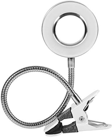 Lámpara de escritorio LED, lámparas de mesa USB multipropósito con clip, lámpara de belleza para maquillaje de tatuaje Lámpara de lectura para dormitorio de oficina/universidad, luz blanca y cálida aj
