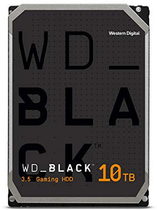 WD_BLACK Hochleistungsspeicher 10 TB (HDD, interne Gaming Festplatte, 7.200 U/min, SATA 6 Gbit/s, 256 MB Cache, 3.5 Zoll, Gaming HDD) Schwarz