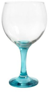 Vidrios de Levante Copa para Combinados 645cc con Pie Color Azul – Set 6 Unidades