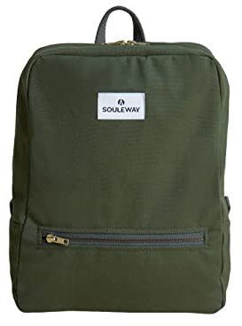 Souleway - Daypack Rucksack, 12 Liter Volumen, Laptopfach 13 Zoll, Made in Germany, vegan, wasserabweisend (Dark Olive)