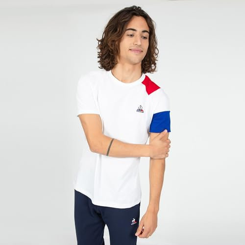 Le Coq Sportif Bat Tee SS No 1 M T-Shirt für Erwachsene/Unisex, N.O.W/B.Electro/Rouge Electro, S