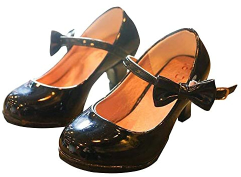 TangDao Zapatos Mary Jane de Niñas de Tacón Merceditas de Princesa Zapatos De Boda Zapatos Bailarina De Niños (Negro, Adolescente, 34, Números, Sistema Tallas Calzado EU, Mediano)