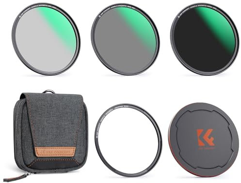 K&F CONCEPT Nano-Xcel 72mm Filtros Magnéticos,Magnetic Filter Quick Swap System Filtro Polarizador (CPL), ND8, ND64, Anillo de Adaptador,Tapa para Lente
