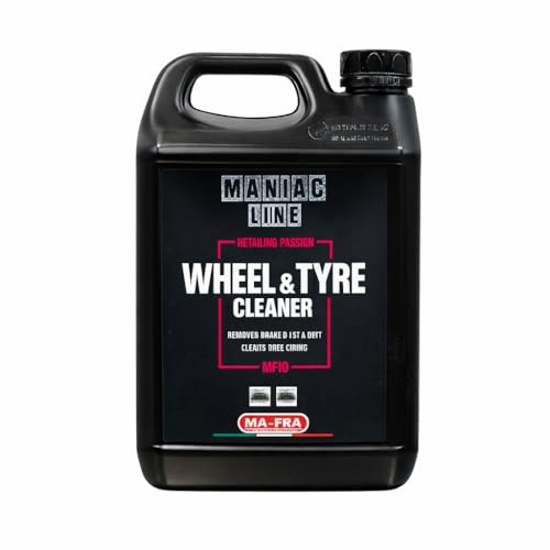 Mafra, Maniac Car Detailing Line, Wheel & Tyre Cleaner, Detergente 2in1, Rimuove Polvere di Freni e Sporco Stradale dai Cerchi in Lega e Gomma, 4500ml
