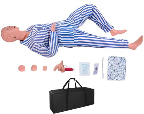 Sjukvård skötdocka medicinsk mannequin för träning, 160 cm naturlig patient vård manikin medicinsk utbildning demonstration, 27 färdighetsträning, för undervisning och utbildning