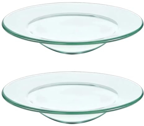 DICIMI Heat-Resistant Glass Dishes for Wax Melters & Oil Burners – 2-Pack Replacement Set (10x10x3cm), Compatible with Electric Wax Melters, Scented Oil Lamps & Fuel Burners – Durable, Universal Fit