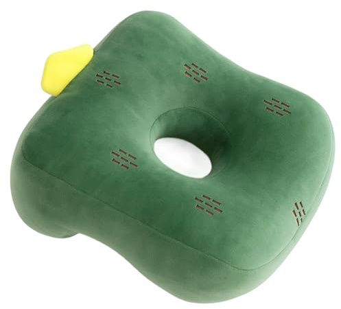 FYKZQWDS Pillow With Arm Hole, Cute Soft Pillow With Hole For Ear Can be Used Sleeping in Classrooms Offices Libraries Airplanes Suitable for Ladies Girls Kids (Green Cactus)