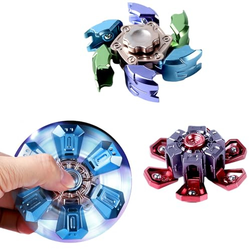 Echehi Lot de 3 Fidget Spinners à Ouverture et Fermeture Automatiques, Compagnon Ultime pour Anti Stress et se Concentrer, pour Enfants et Adultes. GRB