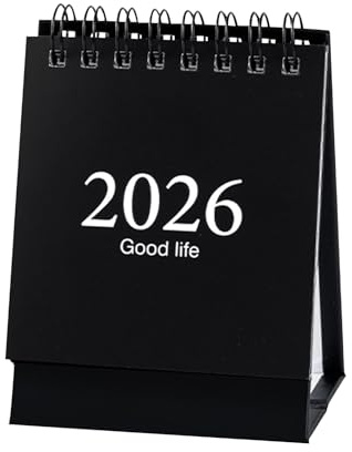 Mini Desk Calendar 2026-2027 UK, Jan 2026 to July 2027-19 Month Pocket Flip Desktop Academic Calendar Planner, Portable Monthly Small Desk Calendar for Home Office School (Black)