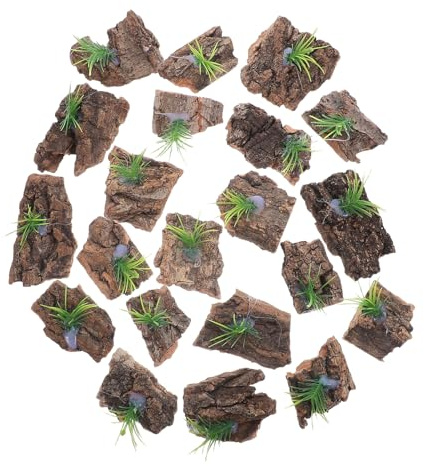 GLEAVI 24 Piezas de Corteza de Árbol Natural para Terrarios de Reptiles, Decoración Auténtica para Fondo de Terrario, Plataforma de Escalada para Geckos y Dragones Barbudos, Sustrato
