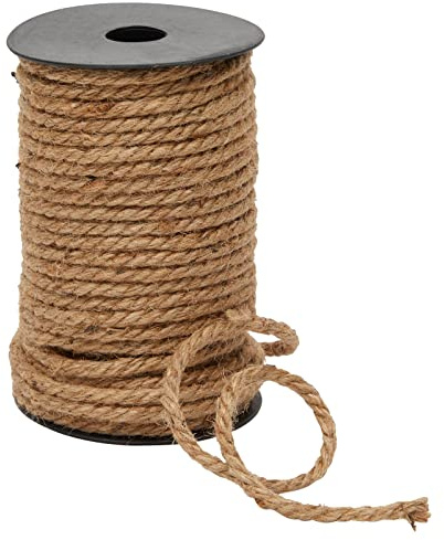 Bright Creations 100 Feet 5mm Thick Twisted Nautical Rope for Crafts and Gift Wrapping - Decorative Hemp Jute String Twine (Brown) - Jute Rope