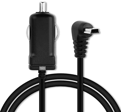 subtel® Chargeur Voiture 1.1m, 1A / 1000mA Compatible avec Mitac Mio A501 / Mio C250 / Mio C317 / Mio C517 / Mio C720 / Mio P340, 5V Cable de Charge Mini-USB 90° Adaptateur Auto 12V / 24V Chargement