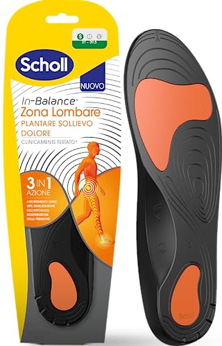 Dr. Scholl's In-Balance Zona Lombare, Plantare Sollievo Dolore, Lombalgia, Plantari con Gel Ammortizzante a Doppio Strato con Supporto Flessibile per la Zona Lombare, Taglia S (37-39.5), 1 Paio