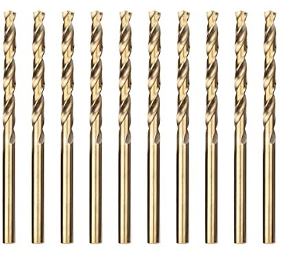 Meccion HSS Cobalt Jobber Drill Bit 10pcs 4.5mm Twist Drill Bit for Drilling Stainless Steel and Metal