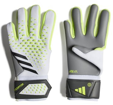 Adidas Unisex Goalkeeper Gloves (W/O Fingersave) Pred Gl LGE, White/Lucid Lemon/Black, IA0879, 9-
