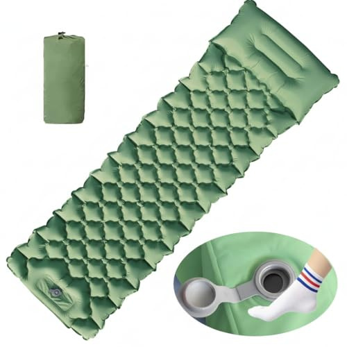 HI FINE CARE Matelas Gonflable pour lit Simple – Ultraléger pour la randonnée, isolé et résistant aux crevaisons