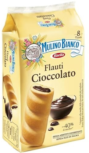 Merendine Flauti Cioccolato, Senza Olio di Palma, 280 g [ CONFEZIONE da 6 ]