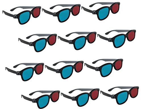 UKCOCO 20 Pièces lunettes 3D cyan rouge lunettes d'ordinateur ordinateur portable projecteur lunettes vidéo outil de film télévision l'ordinateur petits verres Des lunettes Plastique