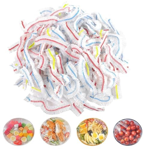 150 Pcs Colorful Food Lids Universal Elastic Polyethylene Food Cover for Food, Fruit, Vegetables, Meat (Diameter ≤ 23cm)