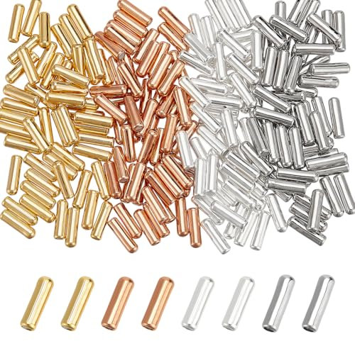 NBEADS 200 Stück 4 Farben Messing Pin Backs Anstecknadel Pin Endkappe, Metall Brosche Pin Stick Backing Anstecknadel Endkappe mit Gummi Innen Brosche Pins Stopper für Schmuck DIY Zubehör, 9.5x3mm