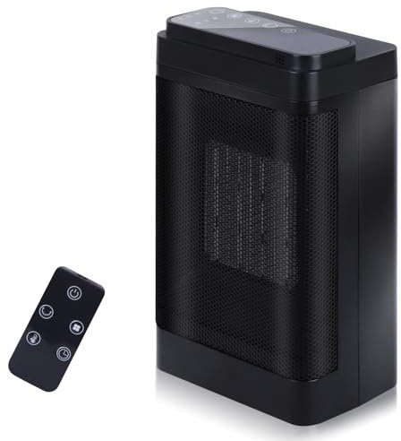 Munnie Portable Fan Heater - 2000W Electric Heater with Thermostat, 4 Heat Settings, 70° Oscillation & Timer – Energy Efficient Portable Heaters for Home, Office, Bedroom & Bathroom