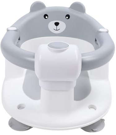 Kleinkind-Badestuhl, Rutschfester Baby-Badesitz, Ergonomisches Design für Neugeborene, Duschhocker, Badezimmer (GREY)