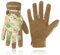 HLDD HANDLANDY Damen-Gartenhandschuhe, atmungsaktive Damen-Arbeitshandschuhe aus Leder für Gartenarbeit, Autofahrer, Mechaniker, Bauarbeiter (Mittel, Braun und Grün)