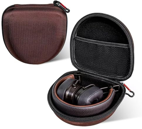 Étui de rangement pour écouteurs Bluetooth compatible avec Marshall Major V/IV/III/II/5/4/3/2 (marron)