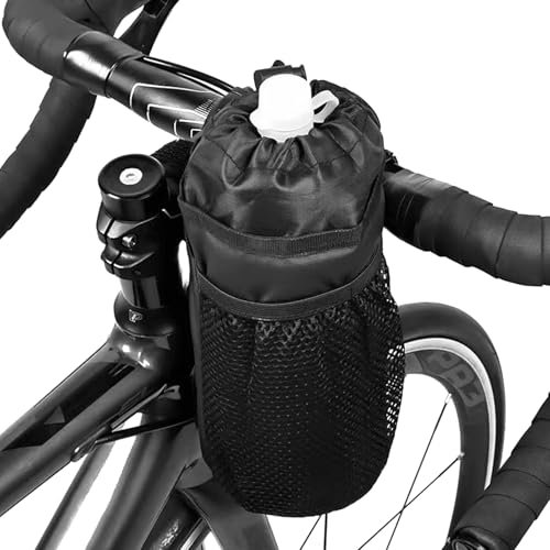 Porte-bouteille de vélo avec poche pour téléphone portable - Porte-gobelet pour guidon de 22 à 64 onces, étanche, isolé, durable et stable (1)