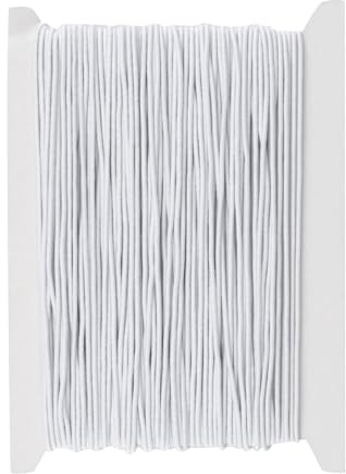 vaolmlop Corde élastique, 1 mm, fil de perles, 30 m, corde de bricolage en tissu, fil élastique pour fabrication de bracelets, bijoux, colliers, bricolage (blanc)