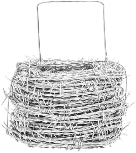 vidaXL Fil barbelé Argent 50 m Acier Galvanisé à Chaud, Fil barbelé cylindrique, Robuste, Parfait pour clôtures, sécurité Moderne, très Durable pour l'extérieur