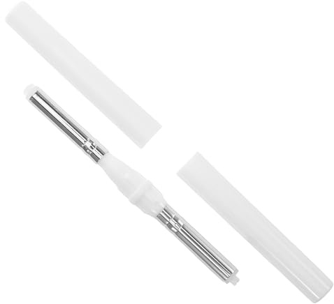 TEHAUX Pincel para Delineador de Ojos Doble Extremo Sello de Silicona, Cabezal Translúcido Medio, Mango Ergonómico de Color Claro, Multiusos para Sombra y Maquillaje Rápido