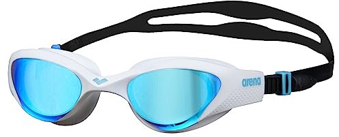 arena The One Mirror Unisex-Schwimmbrille für Erwachsene, Schwimmbrille mit Großen Verspiegelten Gläsern, Antibeschlag-Behandlung, UV-Schutz, Selbstjustierender Nasensteg, Orbit-Proof-Dichtungen