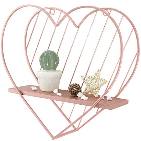 Afuly Roségold Wandregal Metall Schwimmende Regale Herz Design Schlafzimmer Küche Badezimmer Einzigartiges Deko