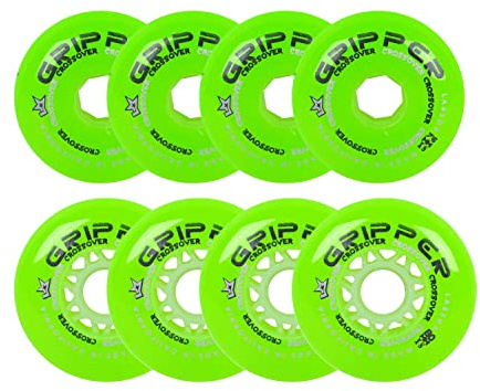 Labeda Roller Hockey Wheels Gripper Crossover X-Soft 74A Green 76mm 80mm Hilo