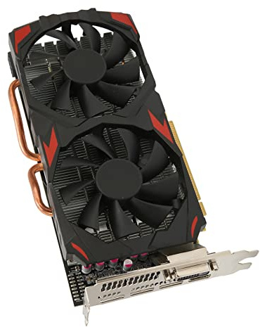 KIMISS Carte Graphique RX 580, Prise en 256 Bits 8K 2 Ventilateurs de Refroidissement 8 Go GDDR5 16 PCI Express 3.0 Gaming pour Bureau à Domicile