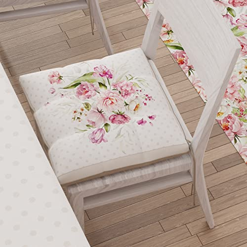 PETTI Artigiani Italiani - Set di 6 cuscini per sedia, 40 x 40 cm, cuscini per sedie, sedia da interni ed esterni, con ganci, 100% Made in Italy