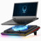 llano RGB Laptop Cooling Pad with Powerful Turbofan Gaming Cooler Radiator with Infinitely Variable Speed, Touch Control, LCD Screen, 3-Port USB Hub, Seal Foam for Notebook Computer 15-19in