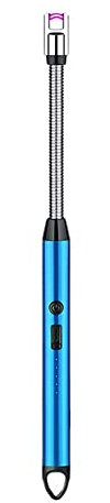 Encendedor de barbacoa de arco eléctrico de 360 ° USB, resistente al viento, sin llama, encendido de plasma, encendedores largos para acampar encendedores para estufa de velas gas gas