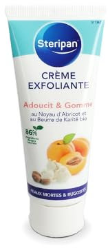 Steripan - Crème Exfoliante - Adoucit et Gomme - Au Noyau d'Abricot et au Beurre de Karité Bio - Peaux Mortes et Rugosités - 75ml