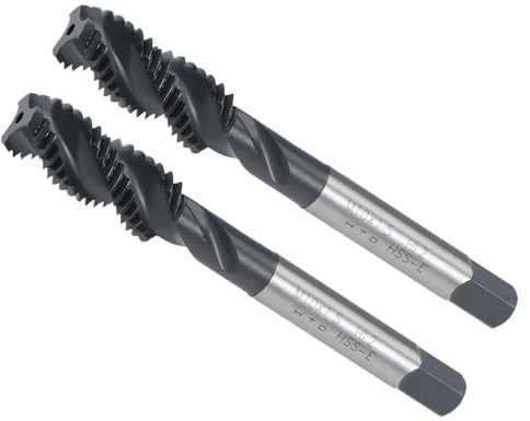 CoCud Spiralnut-Gewindebohrer, M10X1.5 Gewindegröße, Nitridbeschichteter HSS-Schneidwerkzeug - (Anwendungen: zur Bearbeitung von Löchern und klebrigen Materialien), 2 Stück