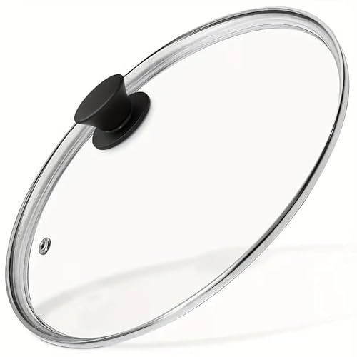 CHEFZOCO Tapa de Cristal para sarten, Tapa de Vidrio Multiusos, Tapadera de Cristal para Olla, Tapa de Cristal con Mango, Tapa Cacerola, Resistente Altas temperaturas, Apto para 22 cm