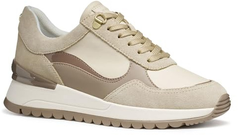 Geox Damen D DESYA Sneaker, Beige, 37 EU