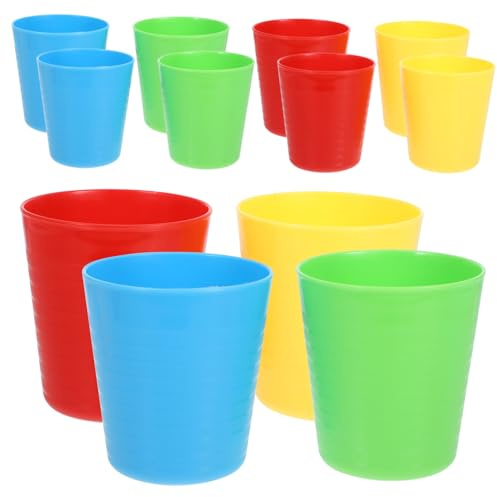 TOYANDONA 16 Pack Stackable Plastic Drinking Cups Unbreakable Water Cups for Kids Juice Cups for Home School Office Restaurant Lightweight Reusable Beverage Cups