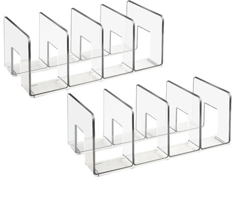 Aublinto Acryl Buchständer Bücherregal für den Schreibtisch Stehsammler Archivsammle DIY Buchablagen mit 5 Fächer Katalogsammler für Bücher Ordner Zeitschriften Notizbücher Organizer CD Halter