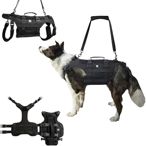 KAJILE Imbracatura Tattica Integrale Per Cani,Nero,L