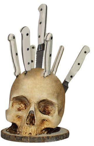 Bloque De Cuchillo De Cráneo, Soporte De Cuchillo De Calavera -Decoración De La Cocina Bloque De Cuchillo Bloque De Cuchillo Bloque De Cuchillo Chefnife Almacenador De Cuchillo Contador De Cocina Únic
