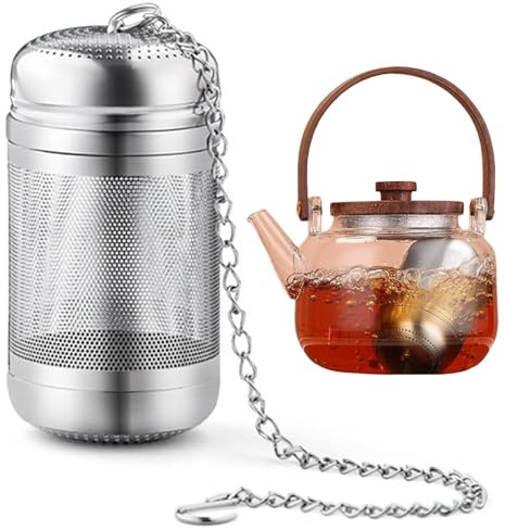 GIUSOBG Infusore Tè Colino da Tè in Acciaio Inossidabile 316 Colini da Tè per Tè Sfuso Infusore per tè con Catena e Base Infusore Cucina Acciaio Inossidabile,per Tazze Teiere Bicchiere