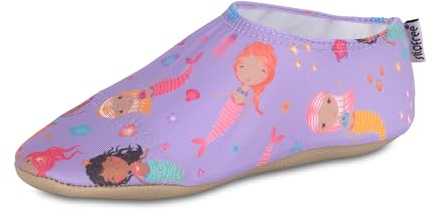 Slipfree Non-Slip Shoes for Girls and Boys. Light, Soft and Comfortable, Unisex Kids Beach Water Shoes with Protective Sole, Ideal for Holiday, Sports and Home. Titan, Age 7-8 Years Lilac