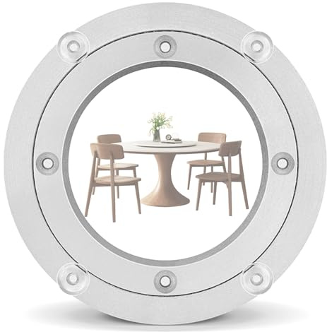 Piatto girevole Lazy Susan in lega di alluminio resistente, Ø12-100 cm, base rotante per tavoli da pranzo, silenzioso, rotazione a 360°, perfetto per servire e intrattenere